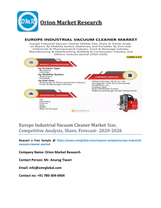 Europe Industrial Vacuum Cleaner Market Size, Competitive Analysis, Share, Forecast- 2020-2026