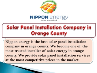 Solar Panel Installation Company in Orange County