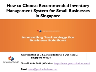How to Choose Recommended Inventory Management System for Small Businesses in Singapore.