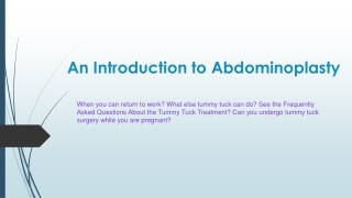 An Introduction to Abdominoplasty