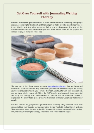 Get Over Yourself with Journaling Writing Therapy