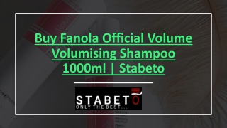 Buy Fanola Official Volume Volumising Shampoo 1000ml | Stabeto