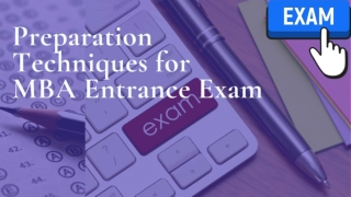 Preparation techniques for MBA entrance exam