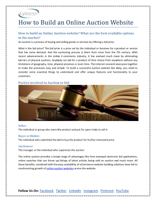How to Build an Online Auction Website