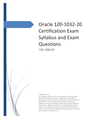 Oracle 1Z0-1032-20 Certification Exam Syllabus and Exam Questions