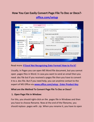 How You Can Easily Convert Page File To Doc or Docx?- office.com/setup
