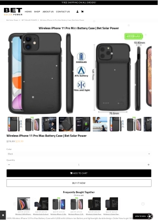 Wireless iPhone 11 Pro Max Battery Case