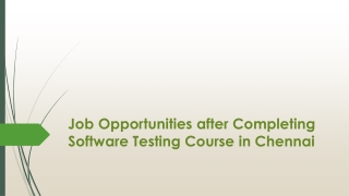 JOB Opportunities in Software Training Institute Chennai