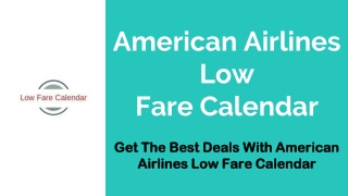 American Airlines Low Fare Calendar