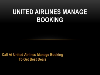 United Airlines Manage Booking