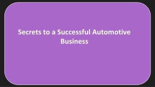 Secrets to a Successful Automotive Business