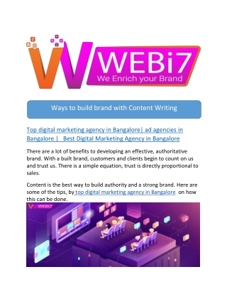 WAYS TO BUILD A BRAND WITH CONTENT WRITING