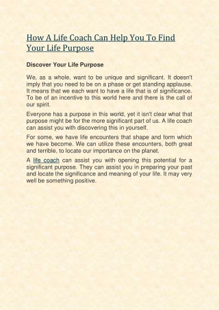 Who Is A Life Coach - Learn How Does A Life Coach Can Help