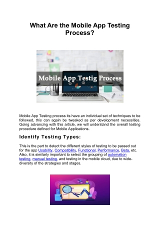 What Are the Mobile App Testing Process?