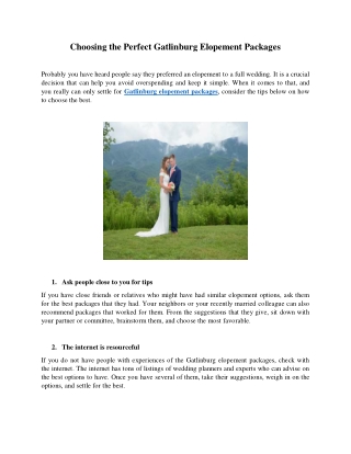 Choosing the Perfect Gatlinburg Elopement Packages