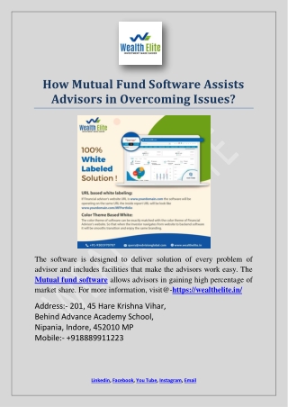 How Mutual Fund Software Assists Advisors in Overcoming Issues?