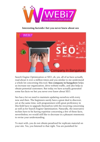 Facts about SEO