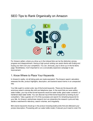 SEO Tips to Rank Organically on Amazon