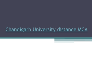 CHANDIGARH UNIVERSITY DISTANCE MCA