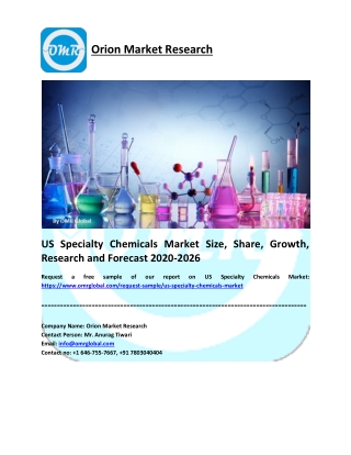 US Specialty Chemicals Market Research and Forecast 2020-2026