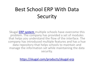 Best School ERP With Data Security