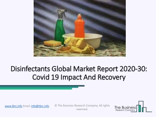 Disinfectants Market Outlook and Strategic Insights And Key Business Influencing Factors To 2023