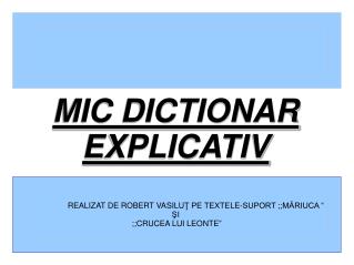 MIC DICTIONAR EXPLICATIV