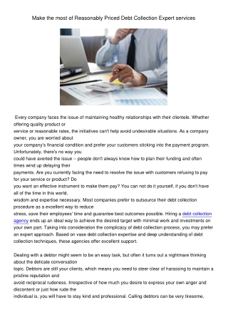 MakethemostofReasonablyPricedDebtCollectionExpertservices