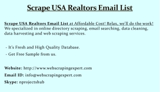 Scrape USA Realtors Email List