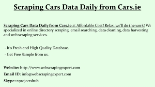 Scraping Cars Data Daily from Cars.ie