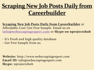 Scraping New Job Posts Daily from Careerbuilder