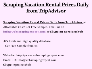 Scraping Vacation Rental Prices Daily from TripAdvisor