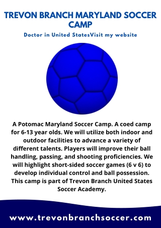 TREVON BRANCH MARYLAND SOCCER CAMP