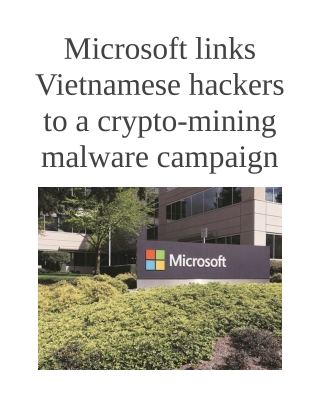 Microsoft Links Vietnamese Hackers to a Crypto-mining Malware Campaign