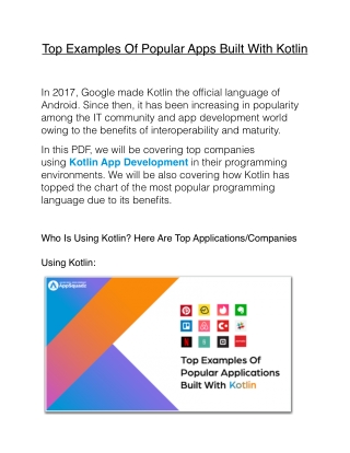 Top Examples of Popular Apps Built With Kotlin