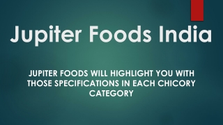 Jupiter Foods will highlight you with those specifications in each chicory category