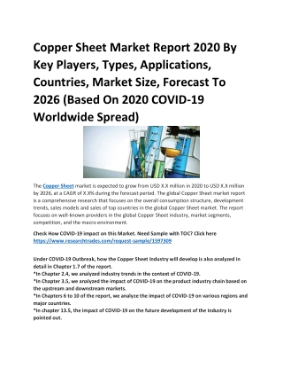 Copper Sheet Market