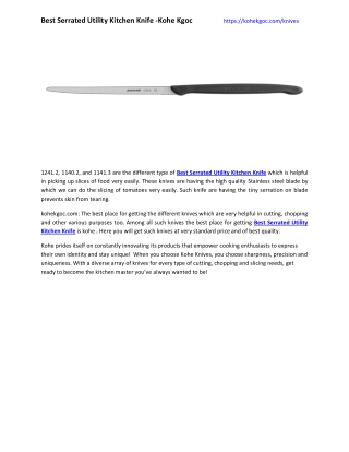 Best Serrated Utility Kitchen Knife -Kohe Kgoc