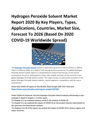 Hydrogen Peroxide Solvent Market