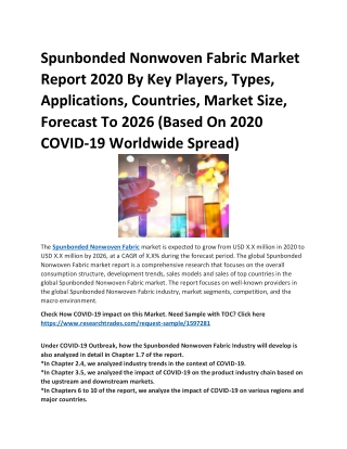 Spunbonded Nonwoven Fabric Market