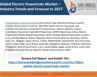 Global Electric Powertrain Market – Industry Trends and Forecast to 2027