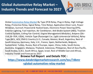 Global Automotive Relay Market – Industry Trends and Forecast to 2027