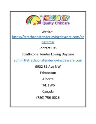 Professional Childcare Centre Edmonton | Strathconatenderlovingdaycare.com