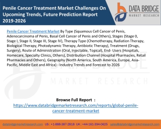 Penile Cancer Treatment Market Challenges On Upcoming Trends, Future Prediction Report 2019-2026