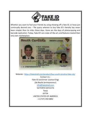 Fake ID South Carolina  | Fakeidndl.com