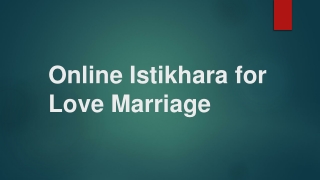 Online Istikhara for Love Marriage