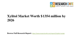 Xylitol Market Worth $ 1354 million by 2026