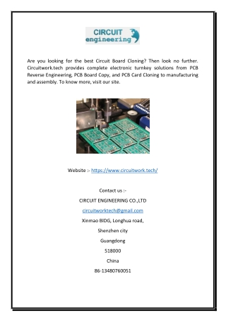 Best Circuit Board Cloning | Circuit Engineering Co. Ltd