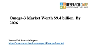 Omega-3 Market Worth $9.4 billion  By 2026