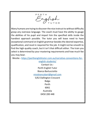 Conventions English | Perthenglishtutor.com.au